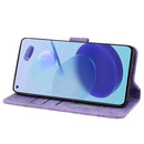 For Xiaomi Mi 11 Lite 4G / 5G Cartoon Sakura Cat Embossed Leather Phone Case(Purple)