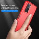 For Xiaomi Poco X4 Pro 5G Brushed Texture Carbon Fiber TPU Phone Case(Red)