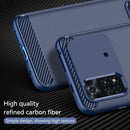 For Xiaomi Poco M4 Pro Brushed Texture Carbon Fiber TPU Phone Case(Blue)