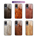 For vivo S9e Wood Grain Glass Protective Case(Yellow)