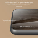 For vivo V21 Wood Grain Glass Protective Case(Dark Brown)