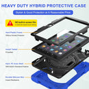 For Amazon Kindle Fire 7 2022 Hard PC Soft Silicone Full Body Tablet Case(Blue)