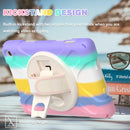 For Amazon Kindle Fire 7 2022 Hard PC Soft Silicone Full Body Tablet Case(Colorful Pink)
