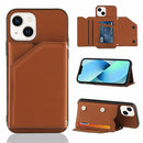 Skin Feel PU + TPU + PC Back Cover Shockproof Case For iPhone 14/13(Brown)