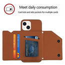 Skin Feel PU + TPU + PC Back Cover Shockproof Case For iPhone 14/13(Brown)