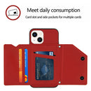 Skin Feel PU + TPU + PC Back Cover Shockproof Case For iPhone 14/13(Red)
