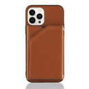 Skin Feel PU + TPU + PC Back Cover Shockproof Case For iPhone 14 Pro Max(Brown)