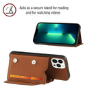 Skin Feel PU + TPU + PC Back Cover Shockproof Case For iPhone 14 Pro Max(Brown)