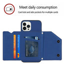 Skin Feel PU + TPU + PC Back Cover Shockproof Case For iPhone 14 Pro Max(Royal Blue)