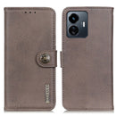 For vivo Y77 5G Global/iQOO U5e KHAZNEH Cowhide Texture Leather Phone Case(Khaki)