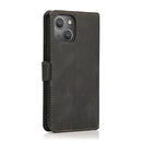 Retro Magnetic Closing Clasp Leather Case For iPhone 14 Pro Max(Black)
