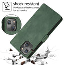 Retro Magnetic Closing Clasp Leather Case For iPhone 14 Pro Max(Green)