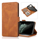 Retro Magnetic Closing Clasp Leather Case For iPhone 14 Pro Max(Brown)