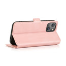 Retro Magnetic Closing Clasp Leather Case For iPhone 14 Pro Max(Rose Gold)