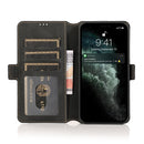 Retro Magnetic Closing Clasp Leather Case For iPhone 14(Black)