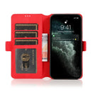 Retro Magnetic Closing Clasp Leather Case For iPhone 14(Red)