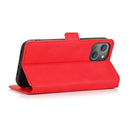 Retro Magnetic Closing Clasp Leather Case For iPhone 14(Red)