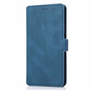 Retro Magnetic Closing Clasp Leather Case For iPhone 14(Navy Blue)