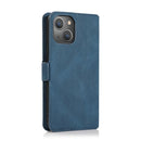 Retro Magnetic Closing Clasp Leather Case For iPhone 14(Navy Blue)