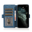 Retro Magnetic Closing Clasp Leather Case For iPhone 14(Navy Blue)