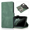 Retro Magnetic Closing Clasp Leather Case For iPhone 14(Green)