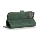 Retro Magnetic Closing Clasp Leather Case For iPhone 14(Green)
