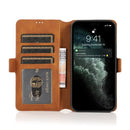 Retro Magnetic Closing Clasp Leather Case For iPhone 14(Brown)