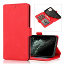 Retro Magnetic Closing Clasp Leather Case For iPhone 14 Max(Red)