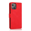 Retro Magnetic Closing Clasp Leather Case For iPhone 14 Max(Red)