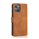 Retro Magnetic Closing Clasp Leather Case For iPhone 14 Max(Brown)
