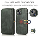 For iPhone 14 Strong Magnetic Detachable Leather Case (Green)