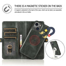For iPhone 14 Strong Magnetic Detachable Leather Case (Green)