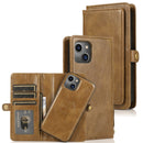 For iPhone 14 Strong Magnetic Detachable Leather Case (Brown)