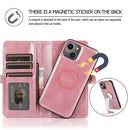 For iPhone 14 Strong Magnetic Detachable Leather Case (Rose Gold)