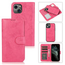 2 in 1 Detachable Leather Case For iPhone 14(Pink)