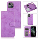 2 in 1 Detachable Leather Case For iPhone 14(Purple)