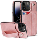 Wrist Strap Holder Phone Case For iPhone 14 Pro(Rose Gold)