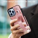 Wrist Strap Holder Phone Case For iPhone 14 Pro(Rose Gold)