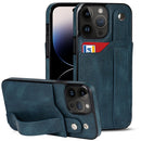 Wrist Strap Holder Phone Case For iPhone 14 Pro(Sapphire Blue)
