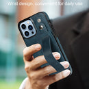 Wrist Strap Holder Phone Case For iPhone 14 Pro(Sapphire Blue)