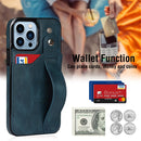 Wrist Strap Holder Phone Case For iPhone 14 Pro(Sapphire Blue)
