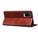 For OPPO Reno8 Pro Simple Wax Crazy Horse Texture Leather Phone Case(Brown)