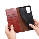 For OPPO Reno8 Pro Simple Wax Crazy Horse Texture Leather Phone Case(Brown)