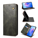 For OPPO Reno8 Simple Wax Crazy Horse Texture Leather Phone Case(Dark Green)