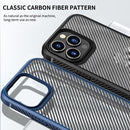 For iPhone 14 Pro iPAKY Carbon Fiber Texture Shockproof PC + TPU Protective Phone Case(Blue)