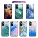 For Huawei Nova 9 Marble Pattern Glass Protective Phone Case(Beach)