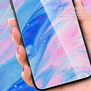 For Huawei P50 Pro Marble Pattern Glass Protective Phone Case(Water Waves)