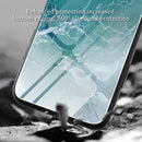 Marble Pattern Glass Protective Phone Case For iPhone 14(Beach)