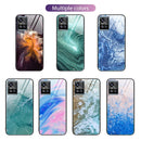 For vivo S10 Marble Pattern Glass Protective Phone Case(Pink)