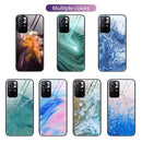 For Xiaomi Poco M4 Pro 5G Marble Pattern Glass Protective Phone Case(Beach)